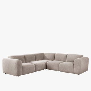 ALMA Canapé d'angle modulable en tissu taupe