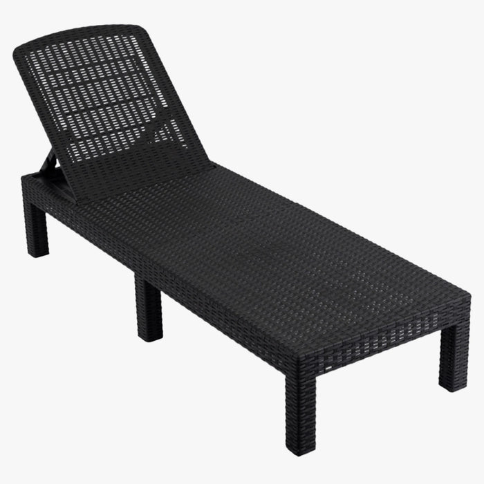 ARIZONA Fauteuil de jardin inclinable et pliable noir