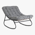 AURORA Fauteuil à bascule en tissu gris pieds en métal noir
