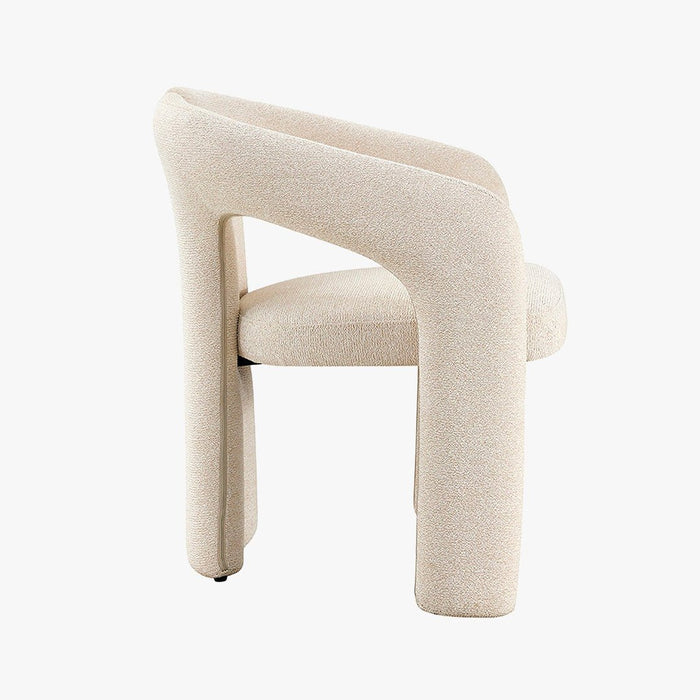 BEJA Fauteuil en tissu bouclette beige