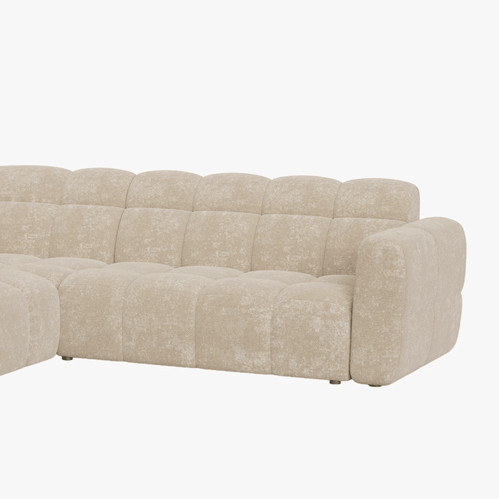 BELIZ Canapé d'angle en tissu beige - Angle gauche