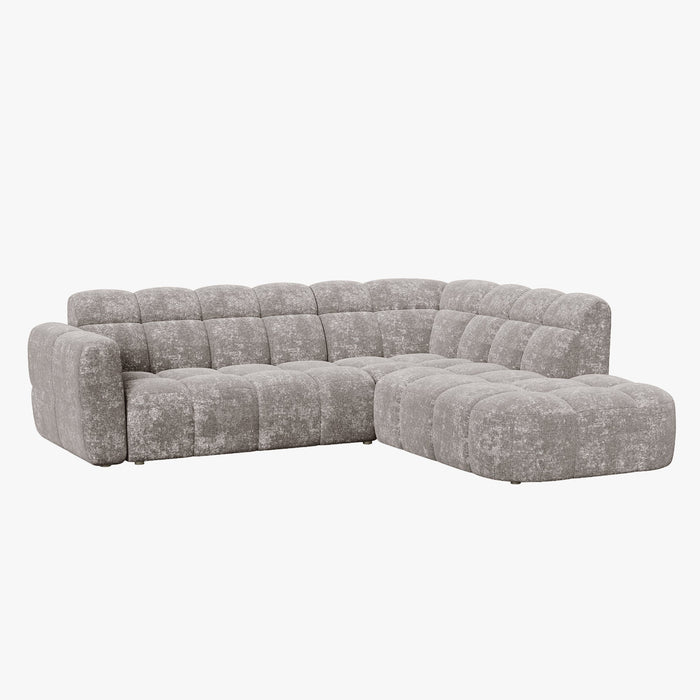 BELIZ Canapé d'angle en tissu taupe - Angle droit
