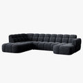 BELIZ XL Canapé panoramique tissu noir - Angle droit