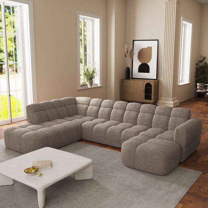 BELIZ XL Canapé panoramique tissu taupe - Angle droit