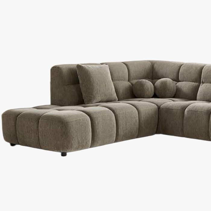 BELIZ XL Canapé panoramique tissu taupe - Angle droit