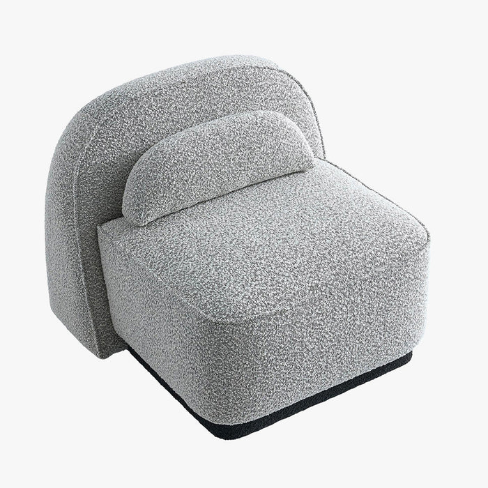 BERY Fauteuil pivotant en tissu bouclette gris