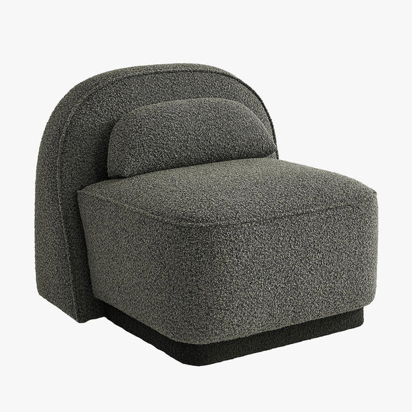 BERY Fauteuil pivotant en tissu bouclette vert