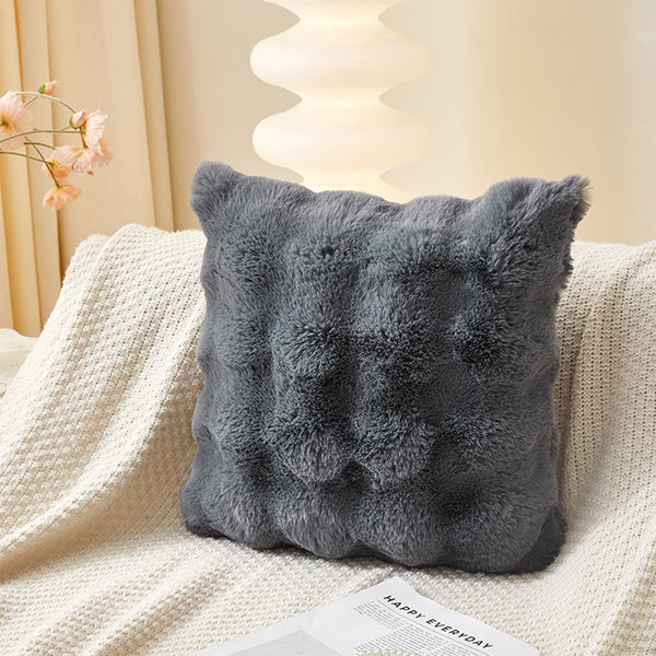 BUBBLE Coussin carré en tissu gris 43x43 cm