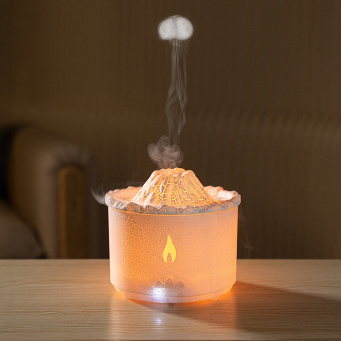 CALY Diffuseur d'huiles essentielles volcan avec flammes à LED blanc