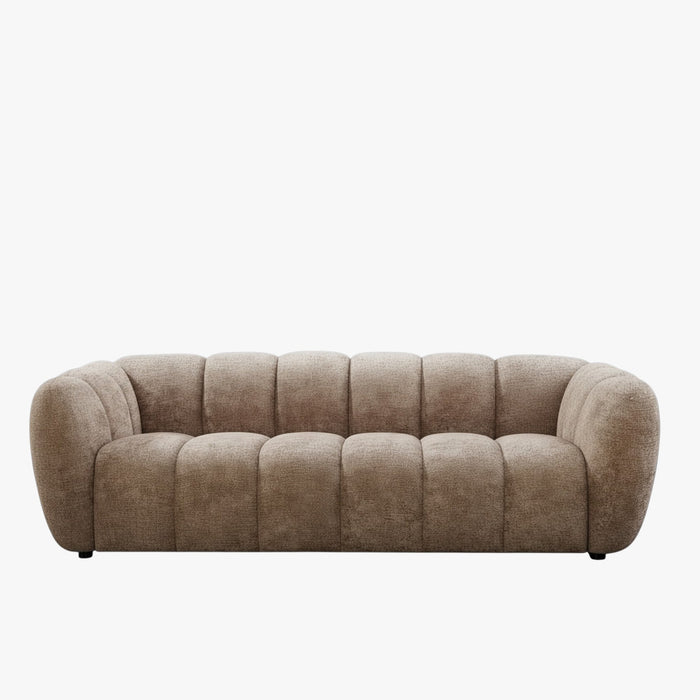 CAMILLE Canapé 3 places en tissu taupe foncé