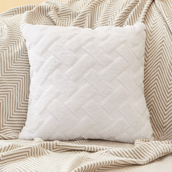CAPRI Coussin carré en tissu à motifs blanc 43x43 cm
