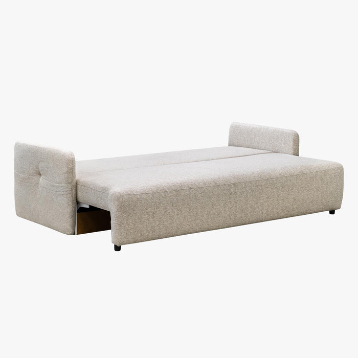 CARLA Canapé 3 places convertible en tissu beige