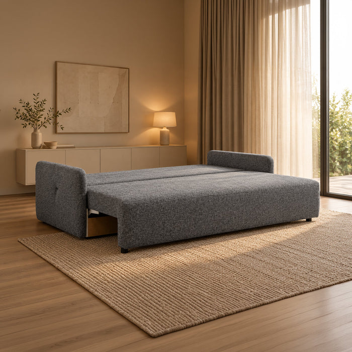 CARLA Canapé 3 places convertible en tissu gris – Canapés convertibles – vue 2