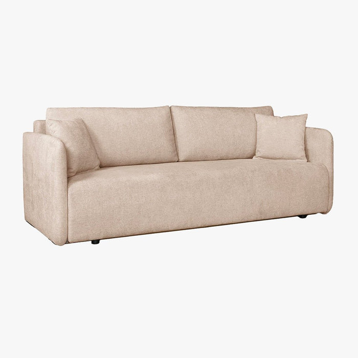 CELSY Canapé 3 places convertible avec coffre en tissu beige