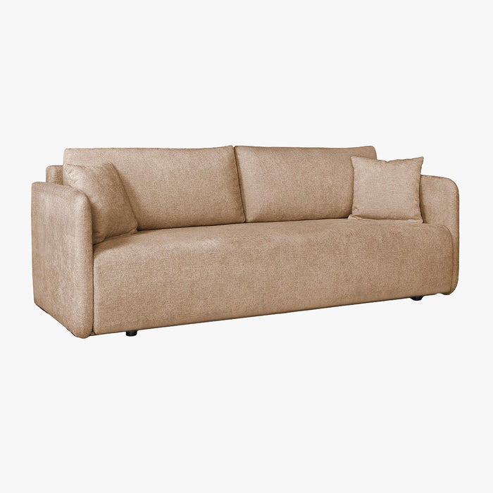 CELSY Canapé 3 places convertible avec coffre en tissu taupe
