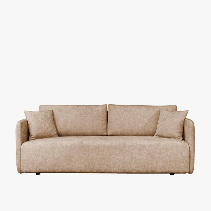 CELSY Canapé 3 places convertible avec coffre en tissu taupe