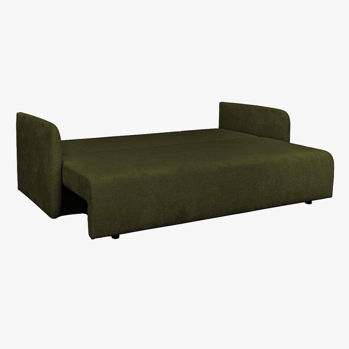 CELSY Canapé 3 places convertible avec coffre en tissu vert