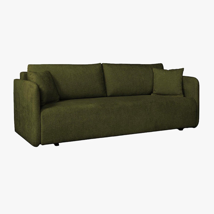 CELSY Canapé 3 places convertible avec coffre en tissu vert
