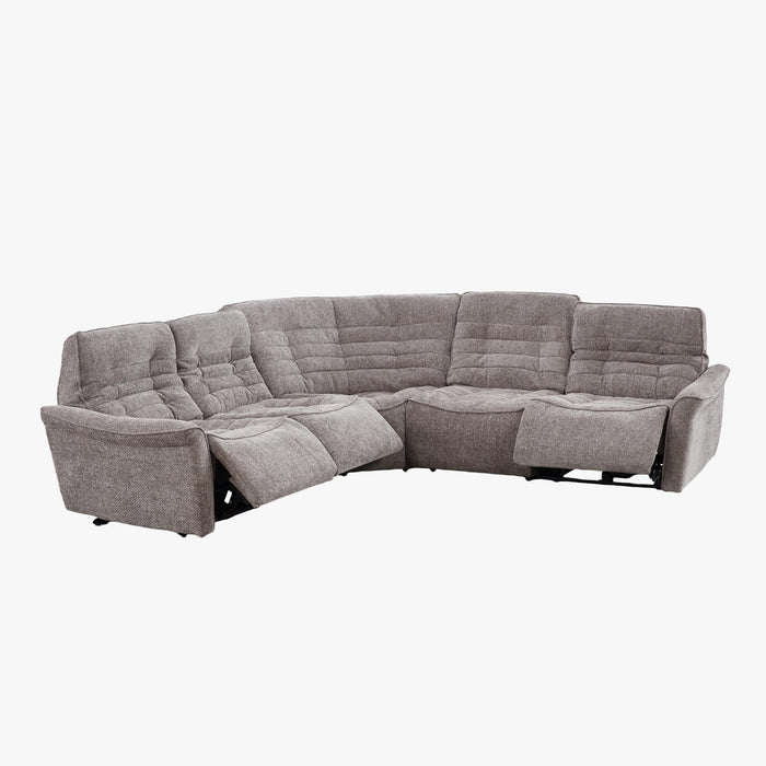 CHILLY Canapé d'angle relax électrique réversible en tissu taupe