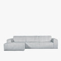 CYNDA Canapé d'angle en tissu capitonné gris - Angle gauche