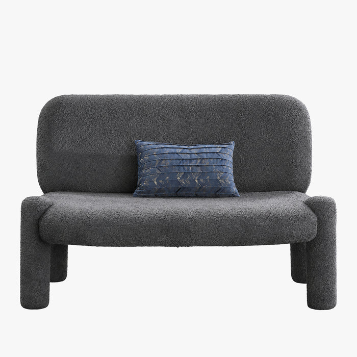 DANITA Canapé 2 places design effet peau de mouton anthracite