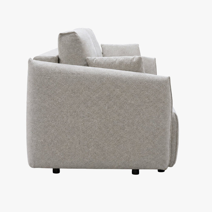 DAYLA Canapé 3 places convertible en tissu beige