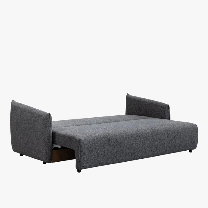 DAYLA Canapé 3 places convertible en tissu bleu