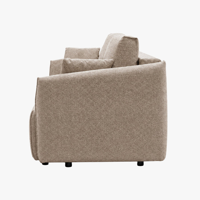 DAYLA Canapé 3 places convertible en tissu taupe