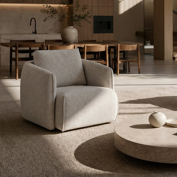 DAYLA Fauteuil en tissu beige