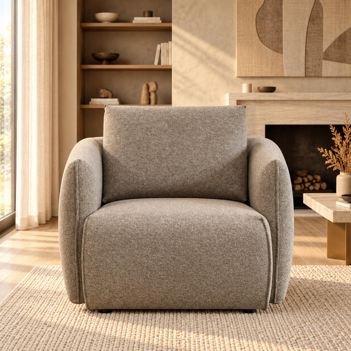 DAYLA Fauteuil en tissu taupe