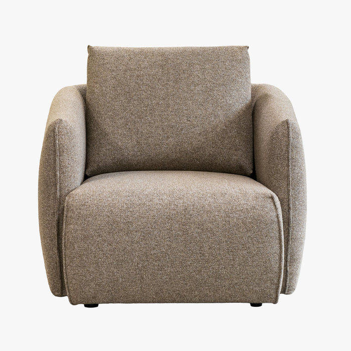 DAYLA Fauteuil en tissu taupe