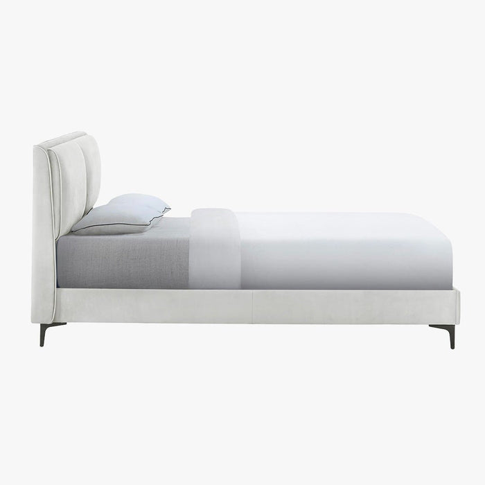 DAYNA Lit double en velours écru 140x190 cm