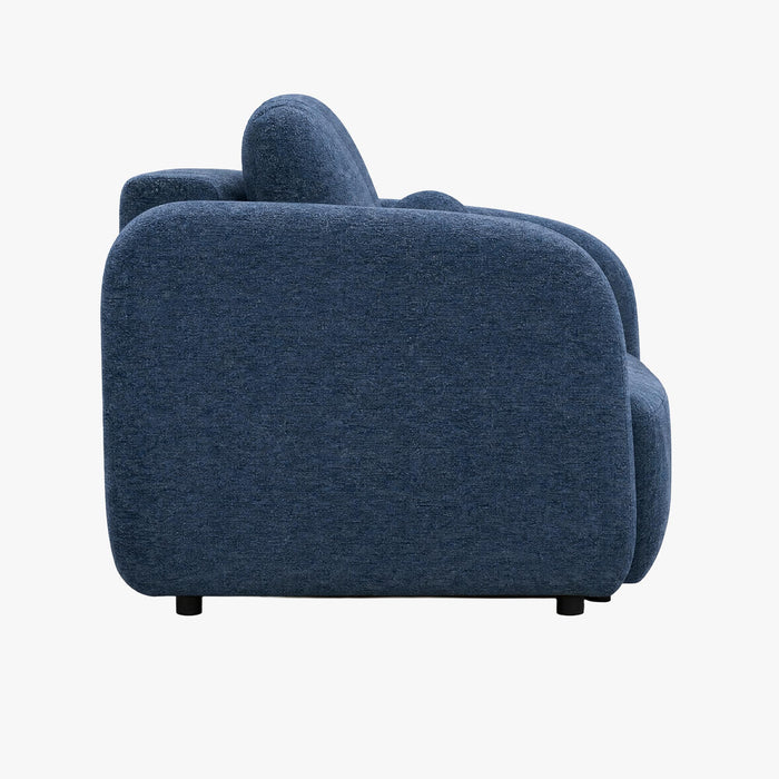 DRIXY Canapé 3 places convertible avec coffre en tissu bleu foncé