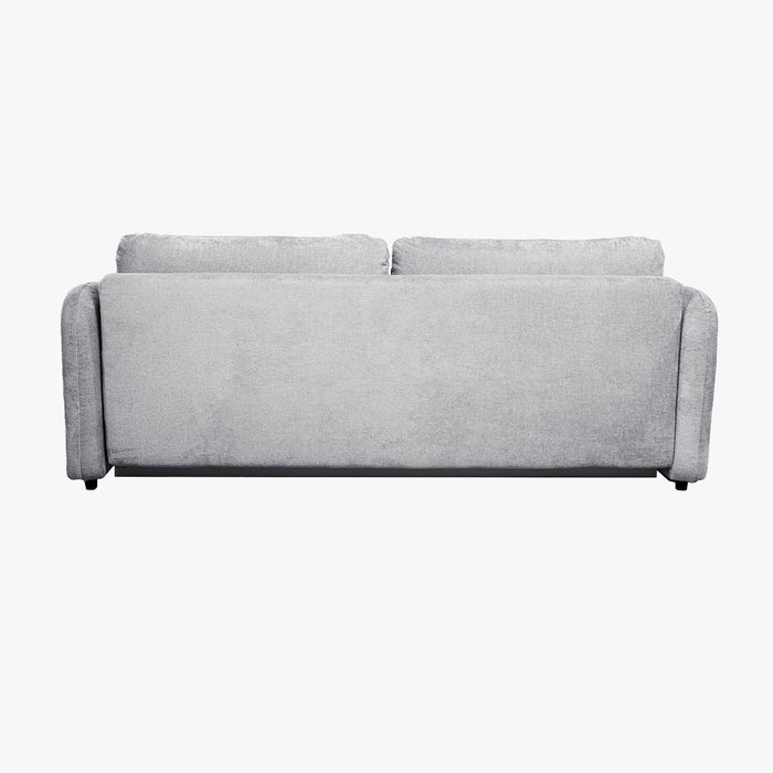 DRIXY Canapé 3 places convertible avec coffre en tissu gris
