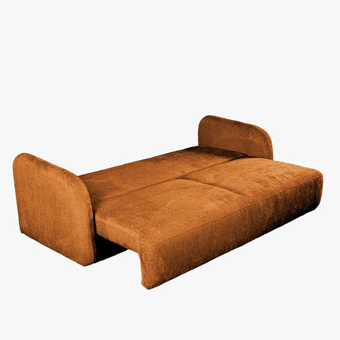 DRIXY Canapé 3 places convertible avec coffre en tissu orange