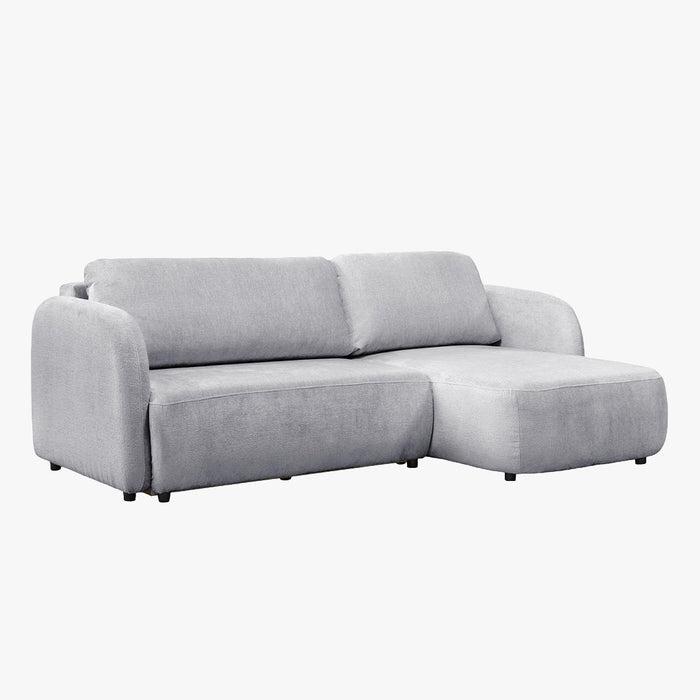 DRIXY Canapé d'angle convertible avec coffre en tissu gris - Angle droit