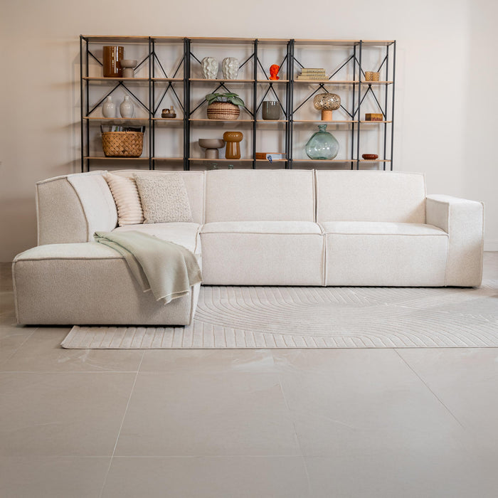 ELIA Canapé d'angle en tissu beige - Angle gauche