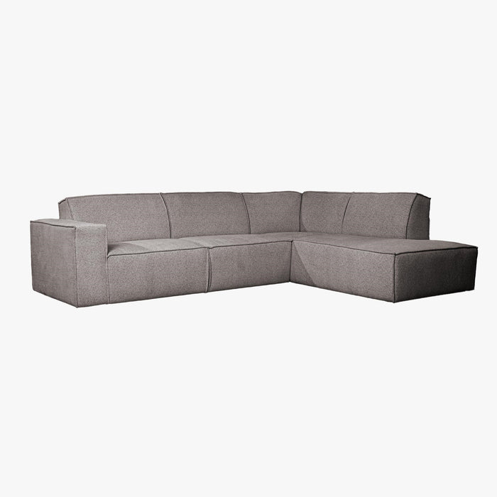 ELIA Canapé d'angle en tissu gris- Angle droit