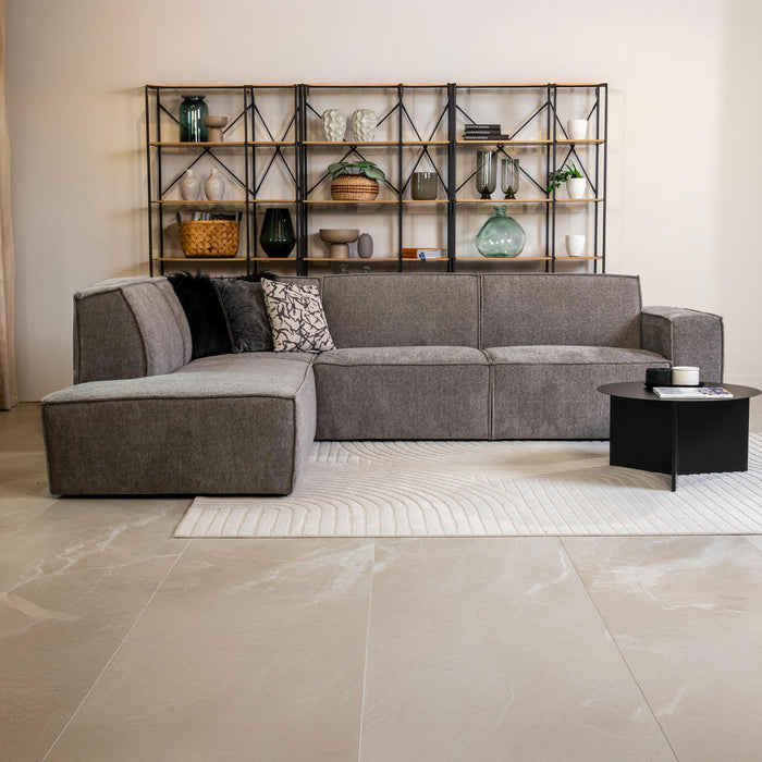 ELIA Canapé d'angle en tissu gris- Angle gauche