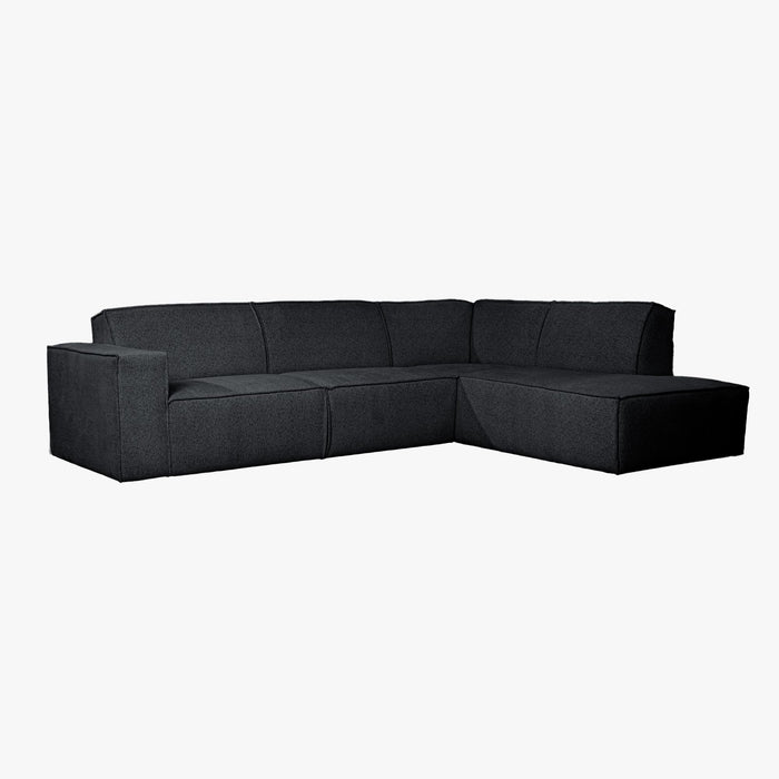 ELIA Canapé d’angle en tissu gris anthracite - Angle droit