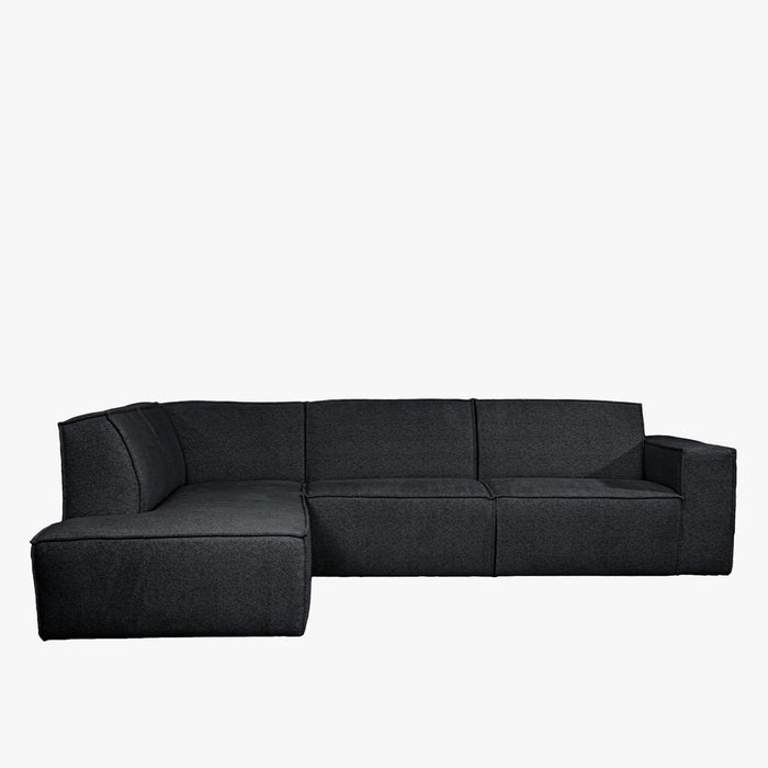 ELIA Canapé d’angle en tissu gris anthracite - Angle gauche