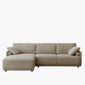 ELORA Canapé d'angle en tissu beige - Angle gauche