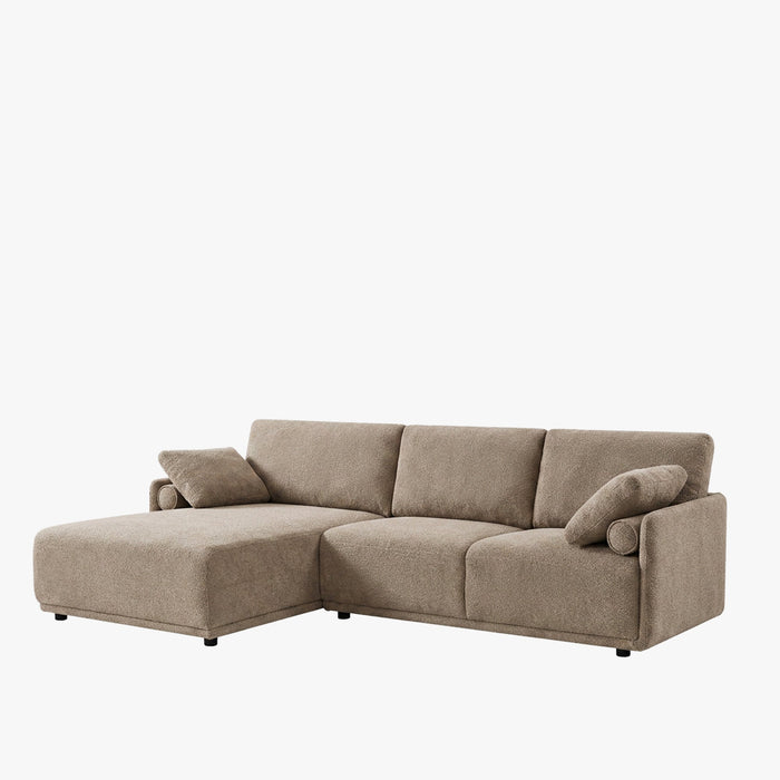 ELORA Canapé d'angle en tissu beige - Angle gauche
