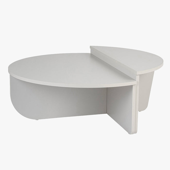ELYNA Table basse ronde blanc D90 cm