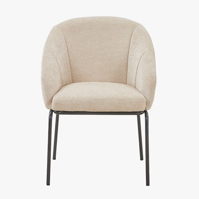 ESMA Chaise en tissu beige pieds en métal noir