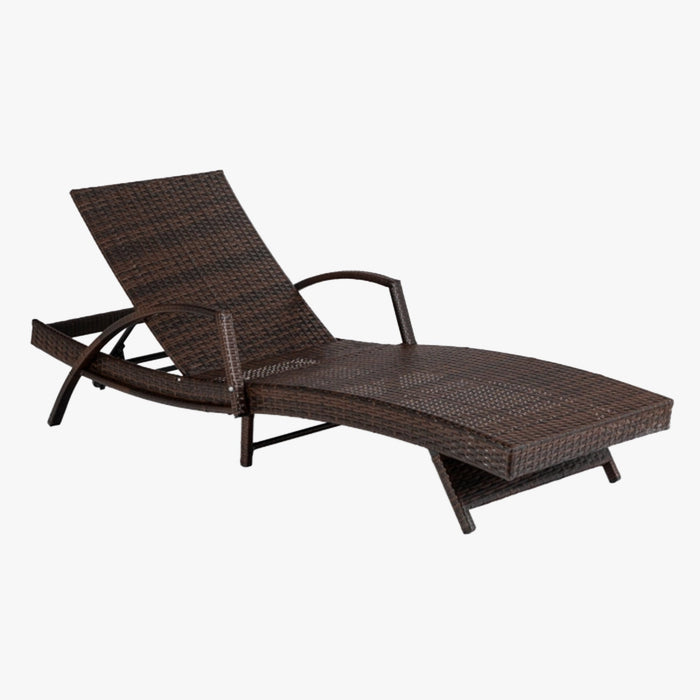 FELIZ Fauteuil de jardin inclinable gris et marron