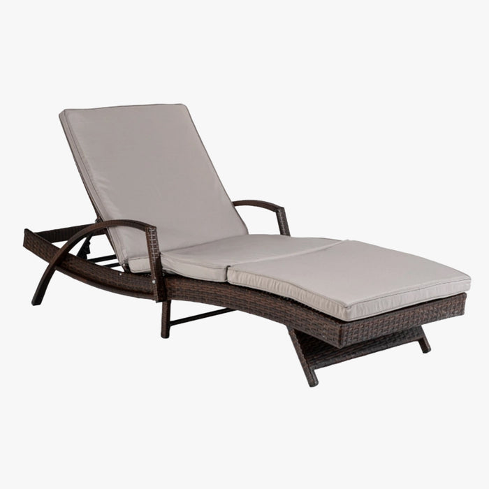 FELIZ Fauteuil de jardin inclinable gris et marron