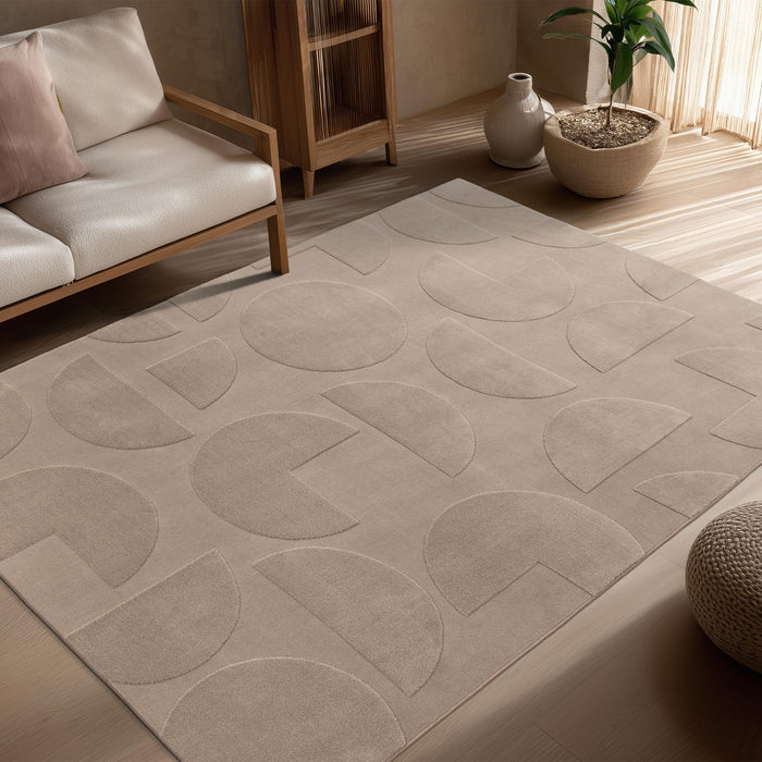 FOCUS Tapis en tissu doux à motif taupe - 160x230 cm