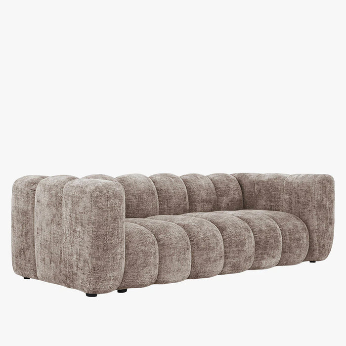GABY Canapé 3 places en tissu taupe