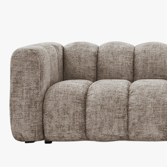 GABY Canapé 3 places en tissu taupe